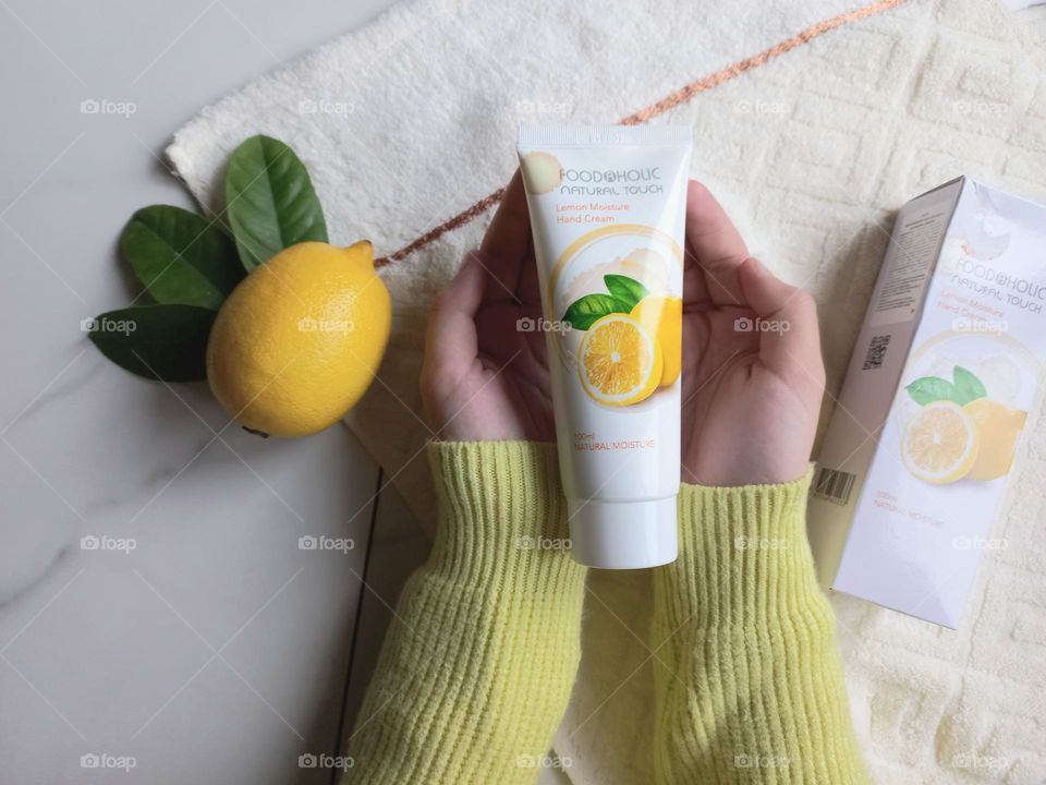 hand cream with lemon.