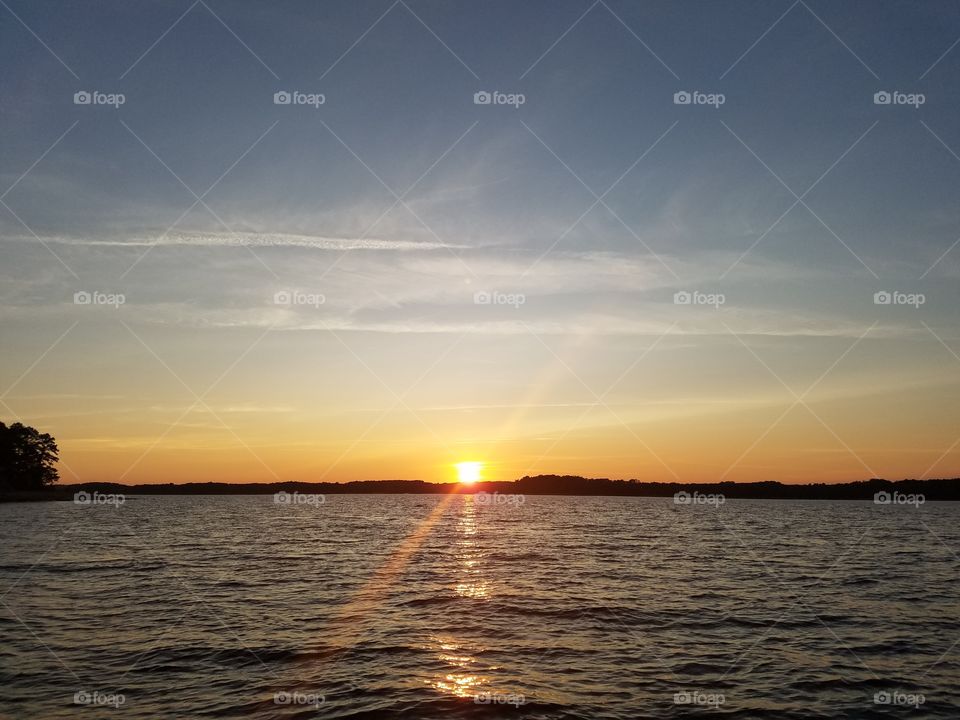 Sunset over lake hartwell