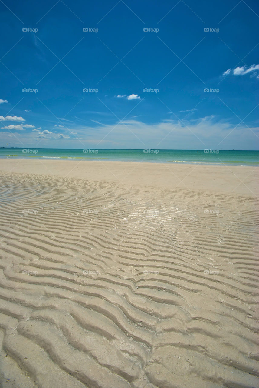 beach ocean sky blue by mhorvath