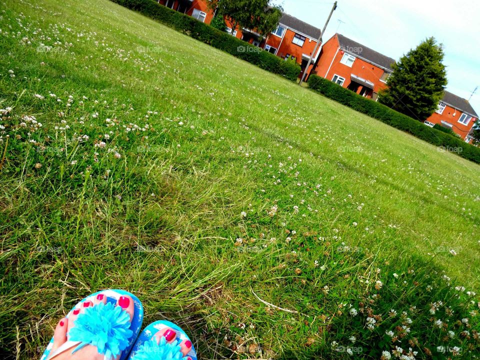 grass and feet. lovely summertime