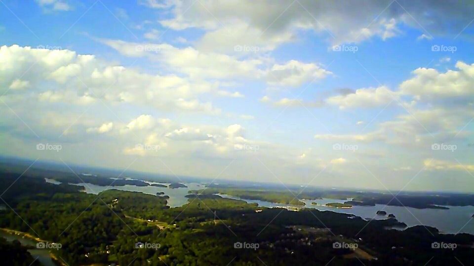 drone view of lake Lanier