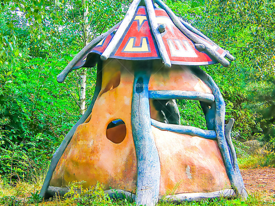 Hütte auf der Kulturinsel Einsiedel