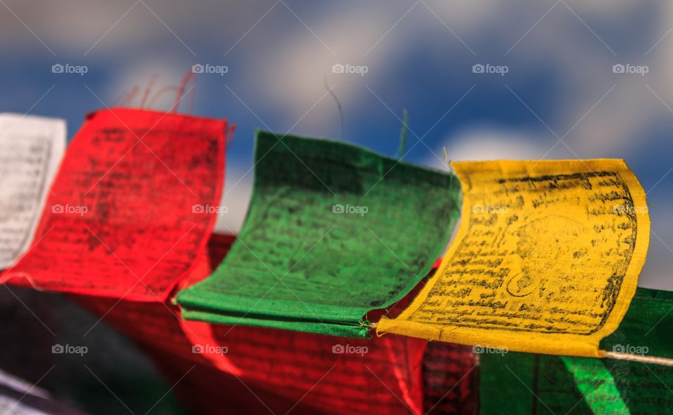 colorful Buddhist prayer flag