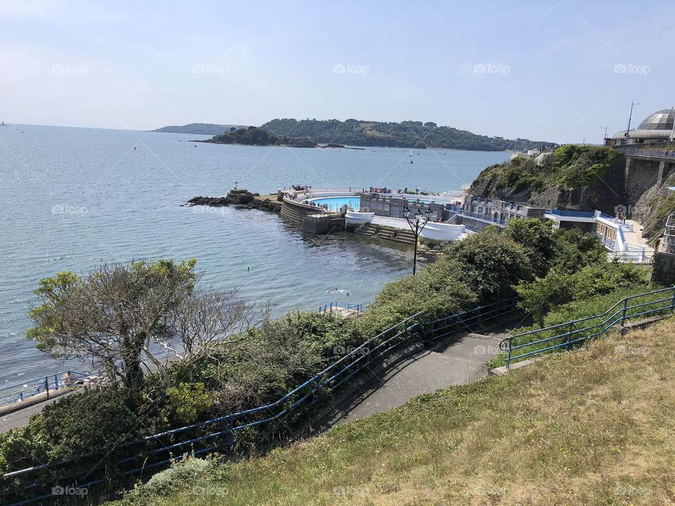 Another angle of the lovely Plymouth Hoe in Devon, UK in July 2019