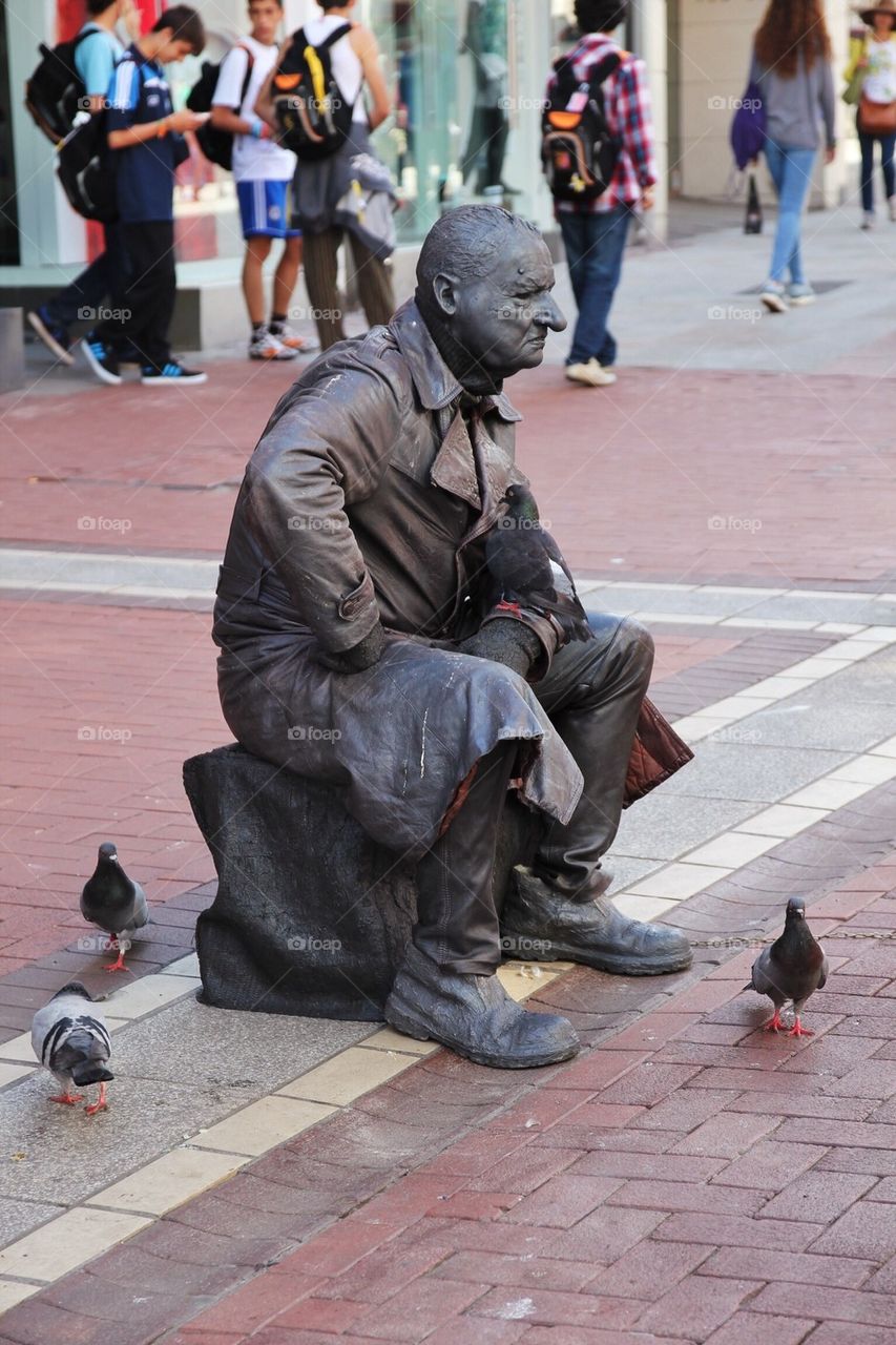 Street artist in Dublin city