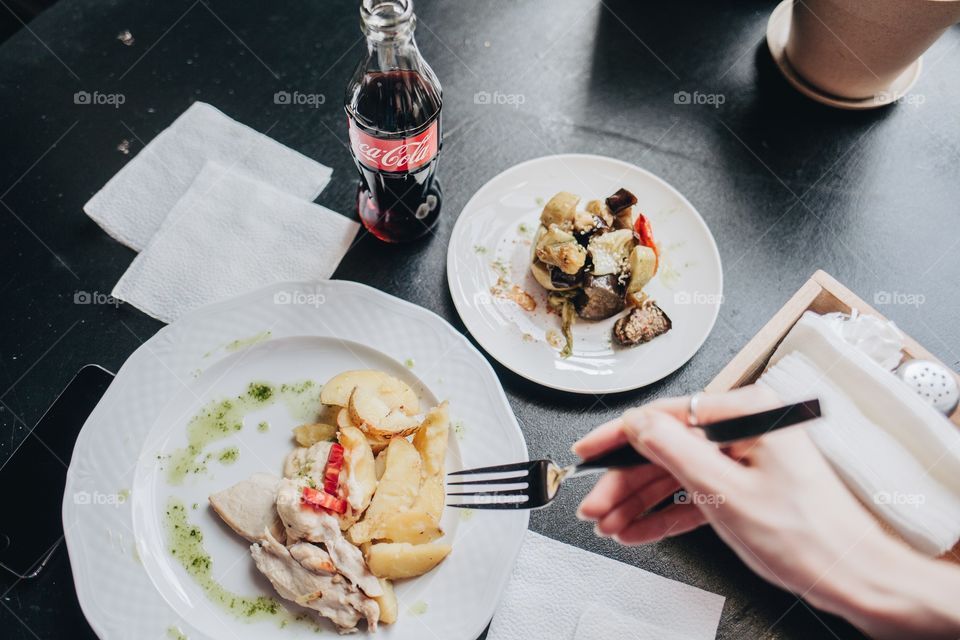 Cola and food