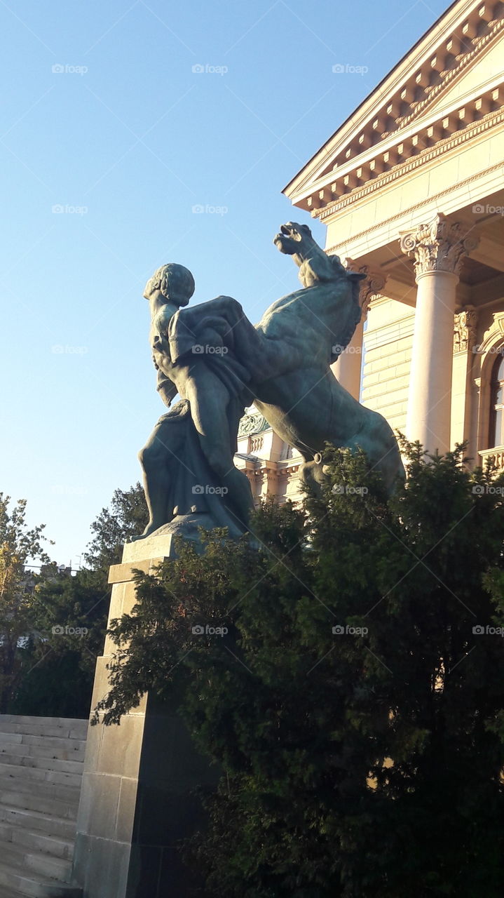 Statue infront Serbian Parliament