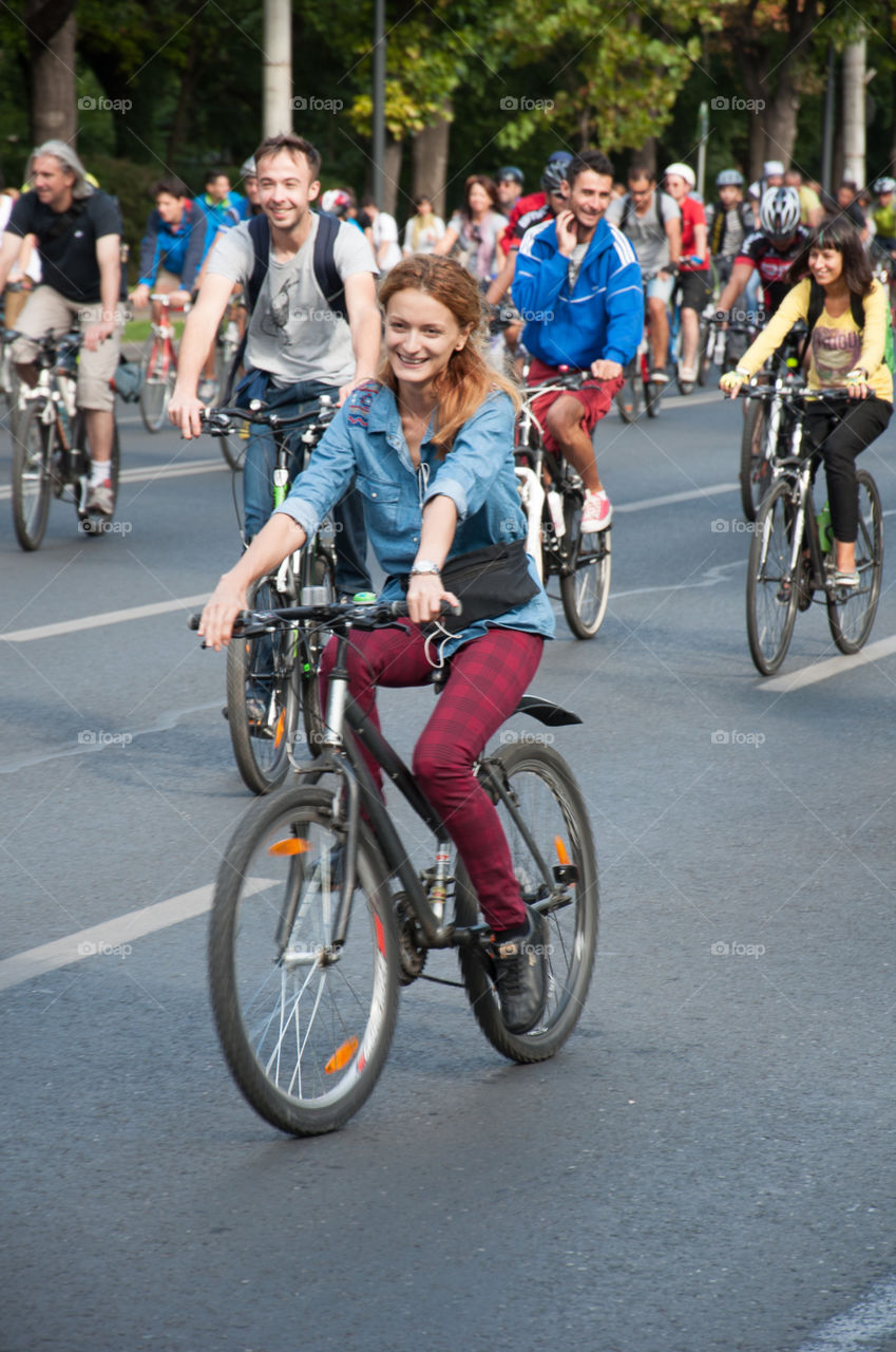 Girl on a bicycle