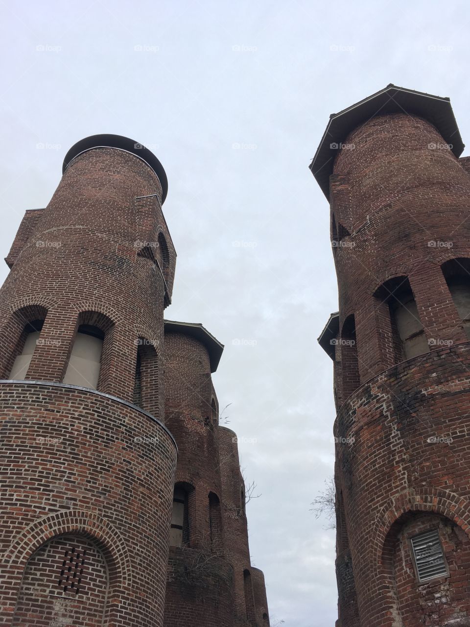 Red brick kilns reaching the sky
