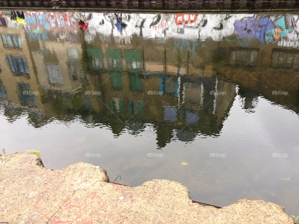 graffiti london reflection canal by kikicheeky