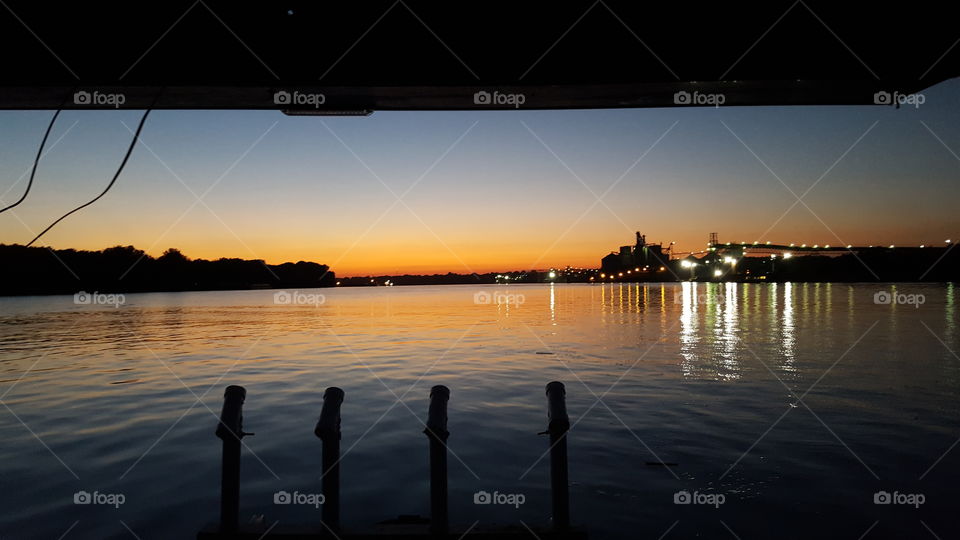 sunset on the river