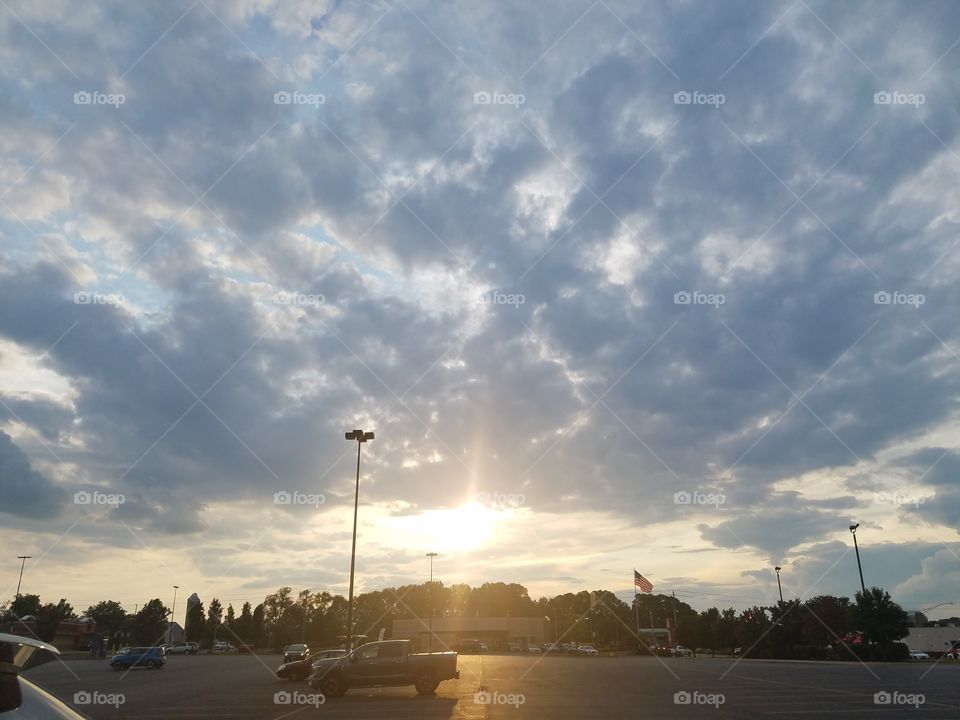 parking lot sunset