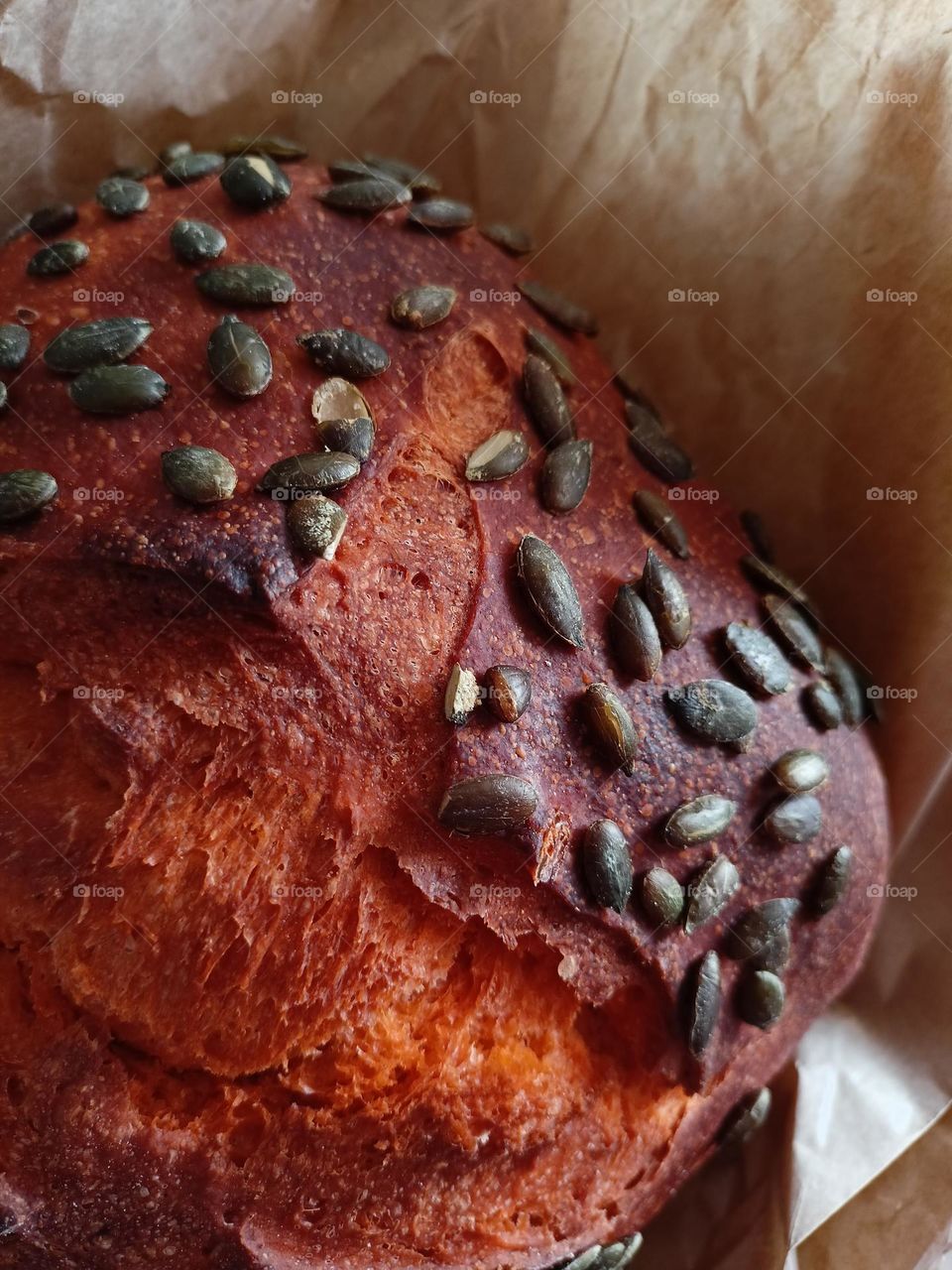 Close up of pumpkin bread