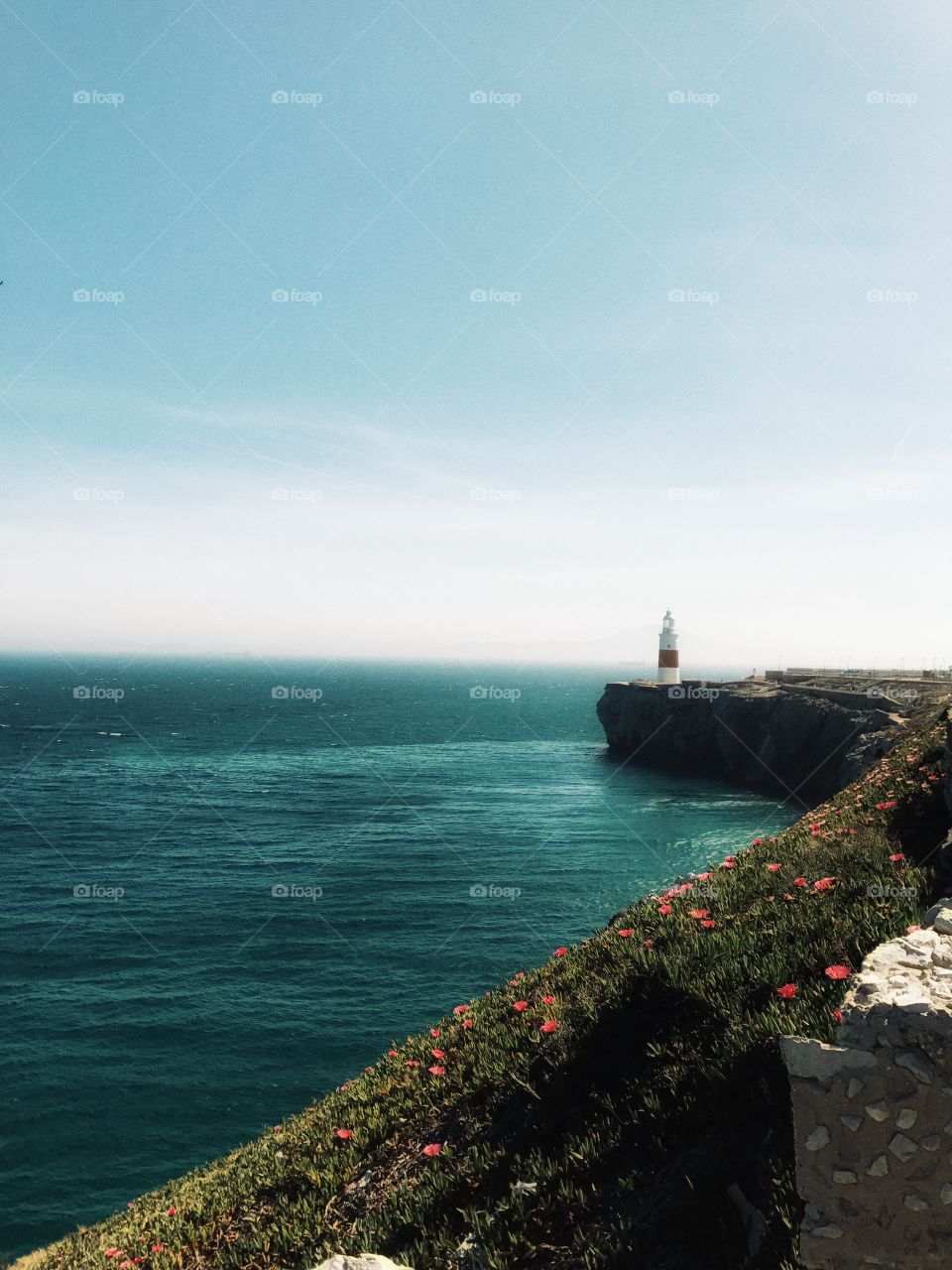 Gibraltar lighthouse, Mediterranean Sea, sky