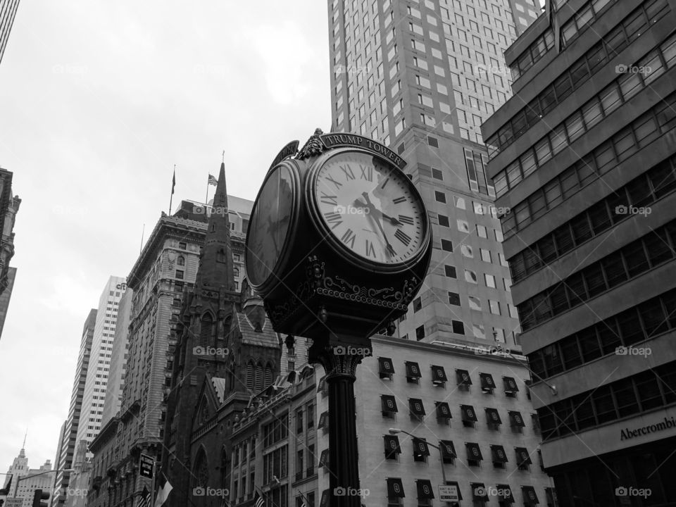NYC clock. Picture of time in a city that never sleeps.