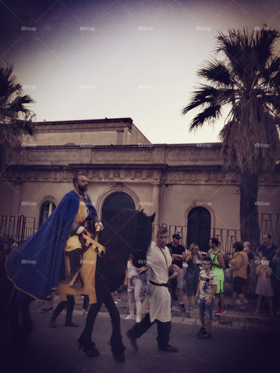 A medieval knight in the 52th historical parade of Frederick II in my town Oria, in the South of Italy.