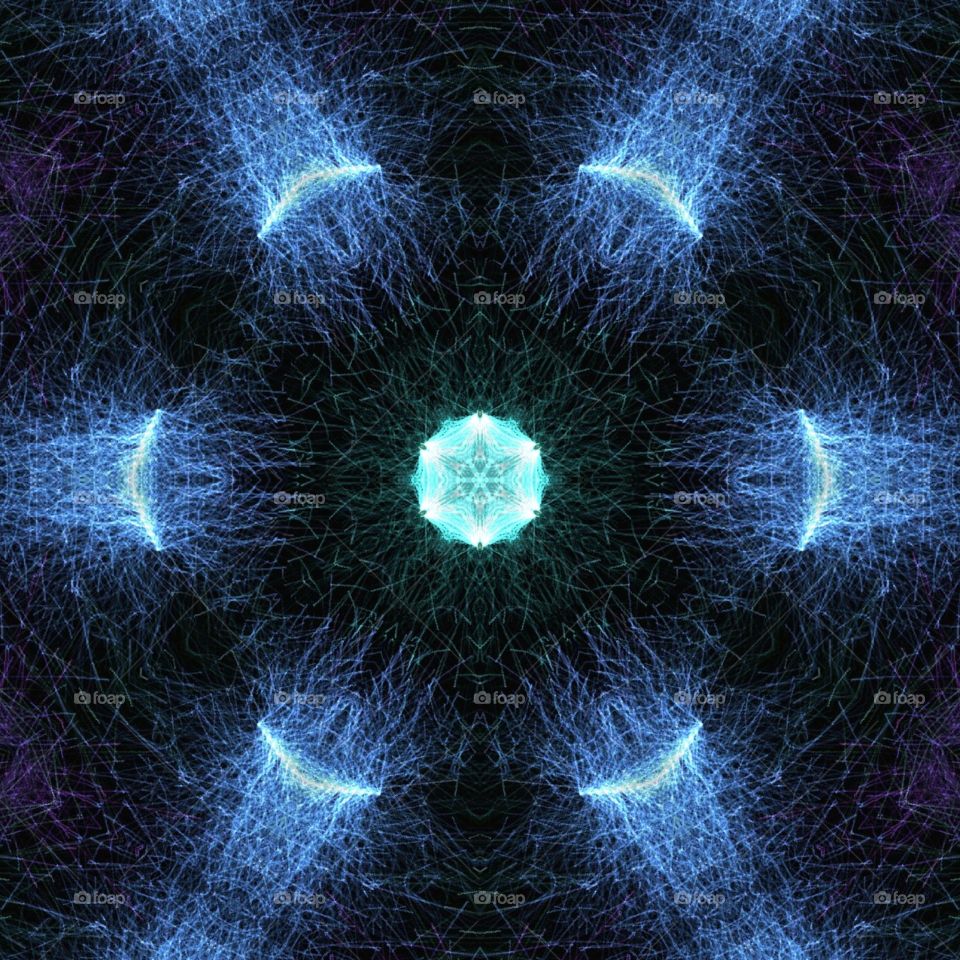 blue light burst kaleidoscope
