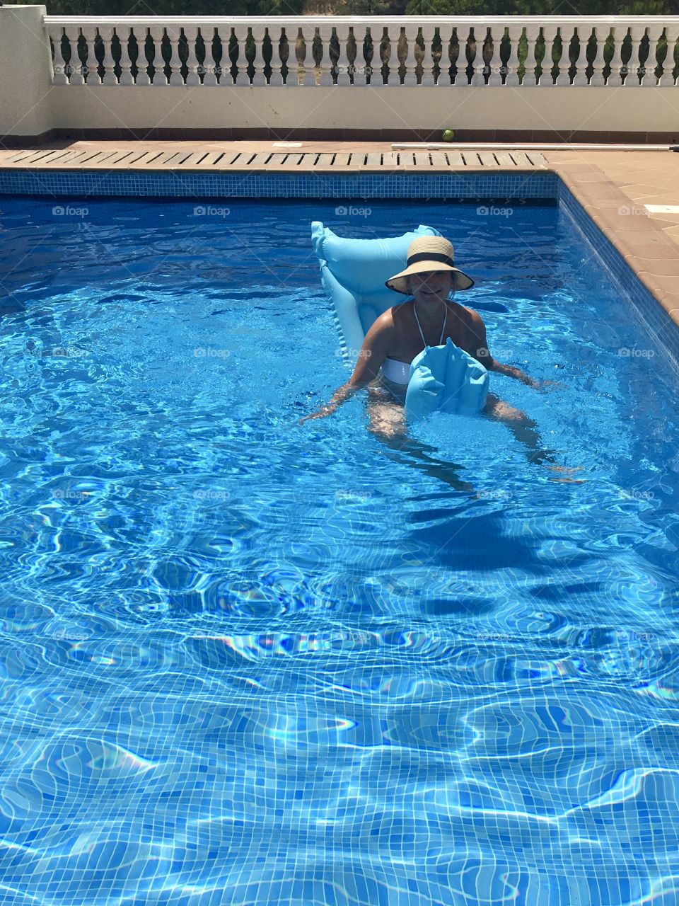 Summer in swimming pool