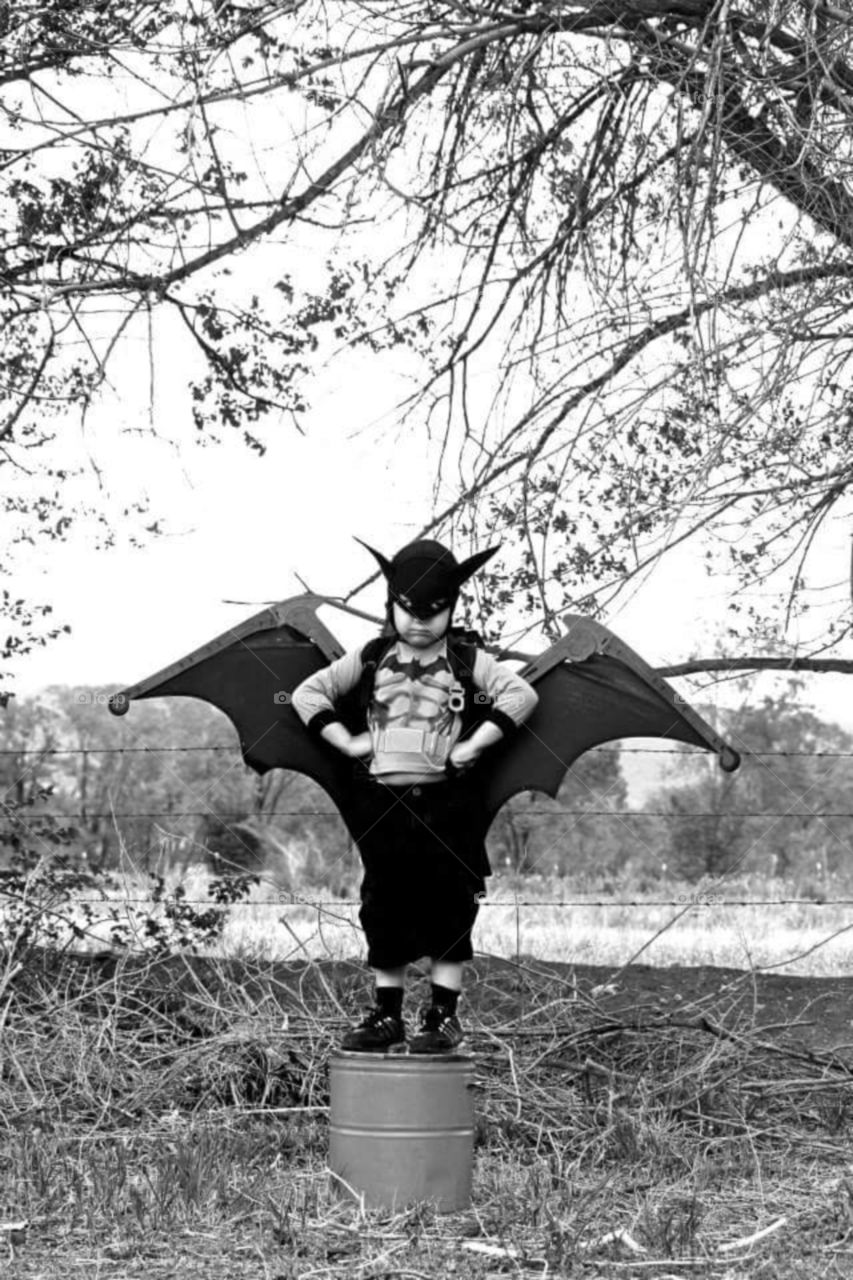 Batman Boy. Five year old dressed as retro batman