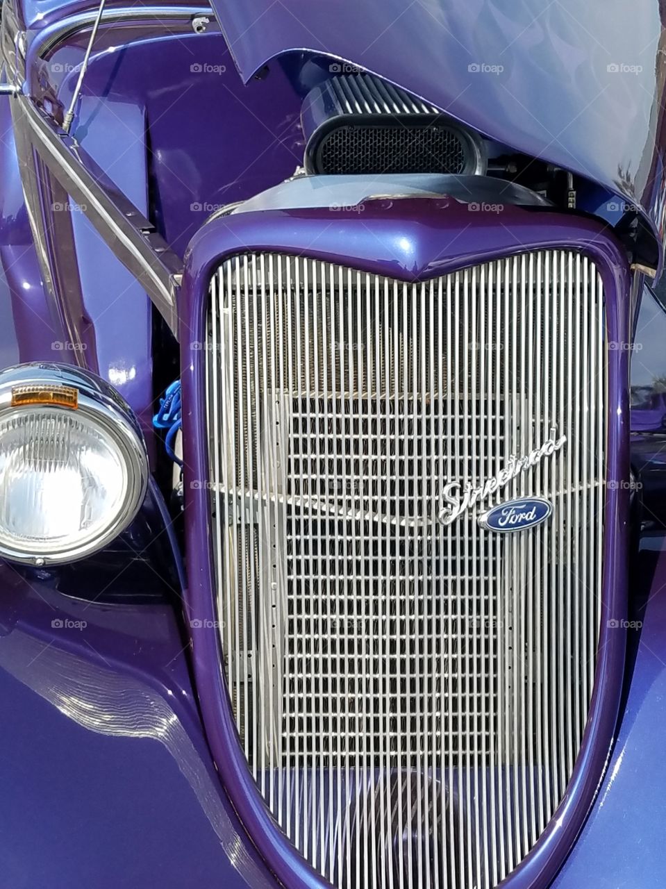 classic streetrod in radar blue