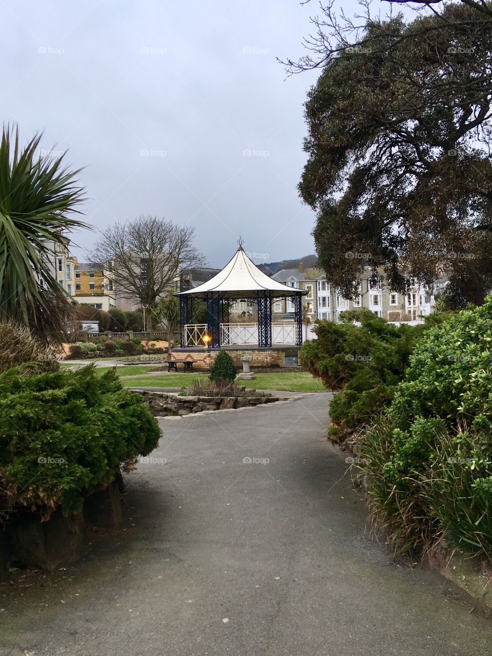 The beautiful Jubilee garden in Ilfracombe, North Devon. The bandstand stand central and brings the events to life when the people play. 