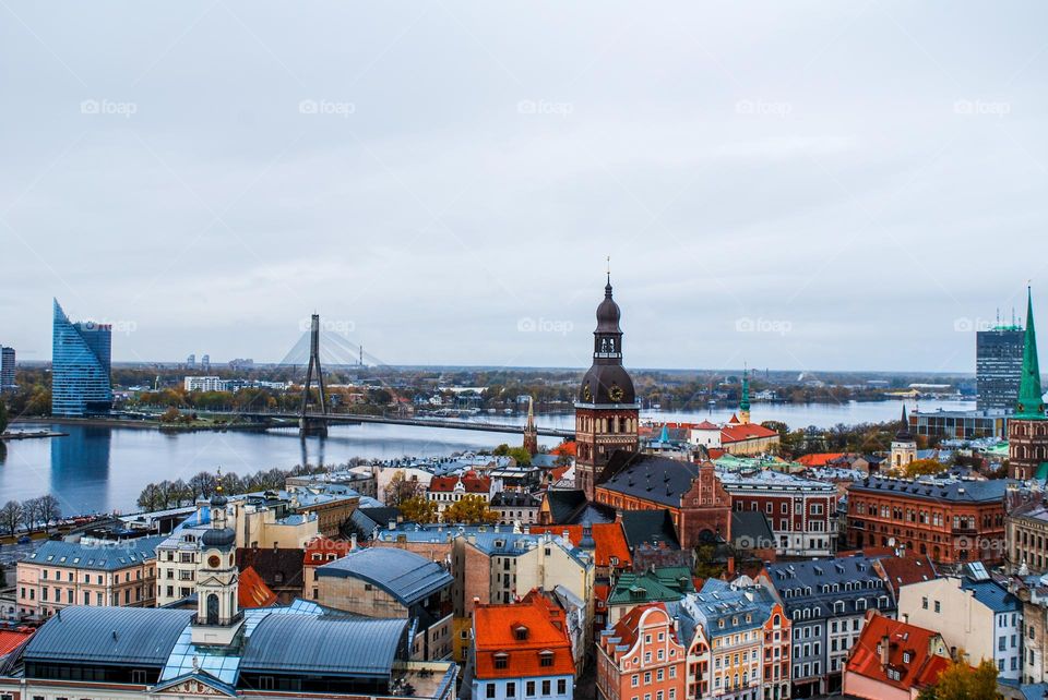 A colourful view over Riga.