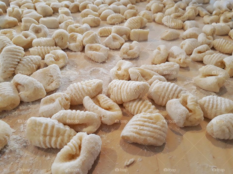 making homemade traditional pasta. Sardinia Italy