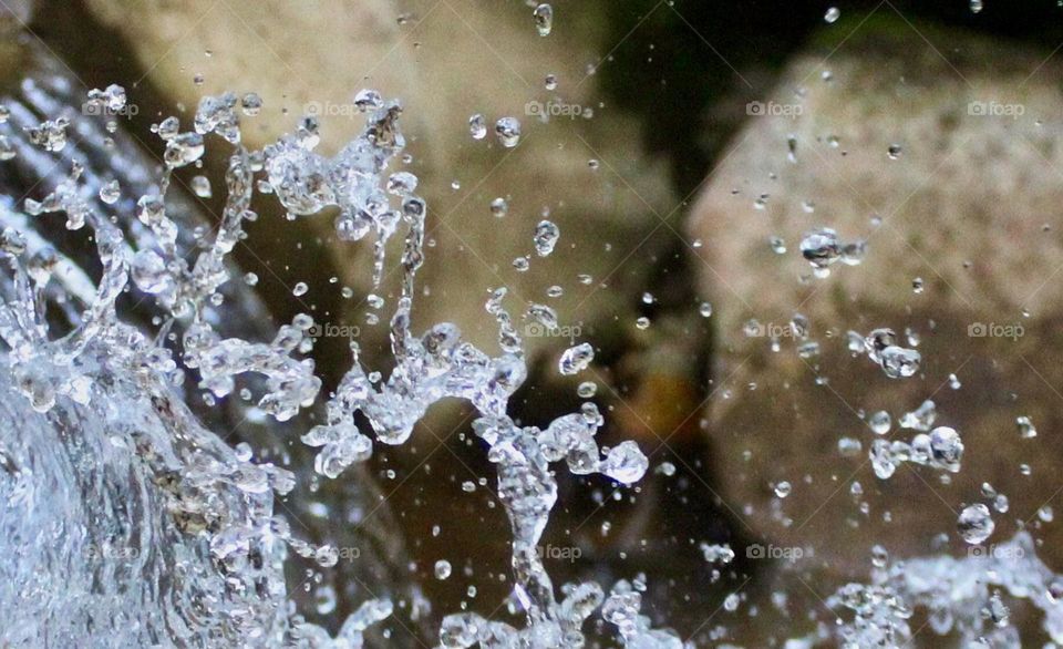 Water hitting rock
