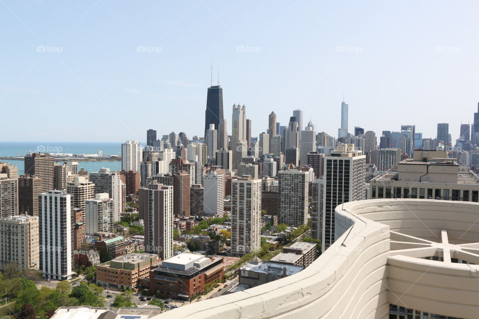 Chicago Skyline from Rooftop