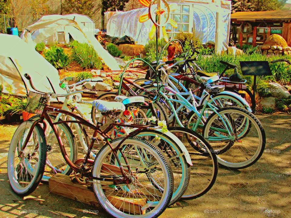 Bikes and hoop house saving natural resource 