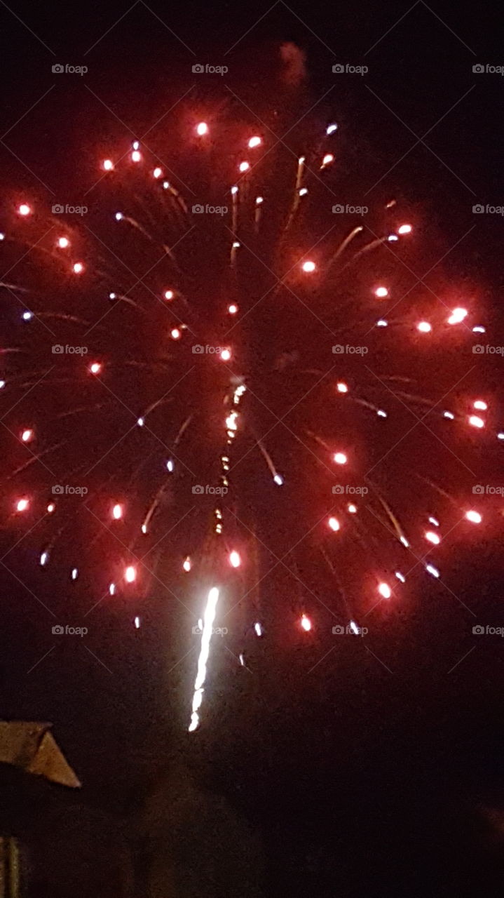 Red firework explode