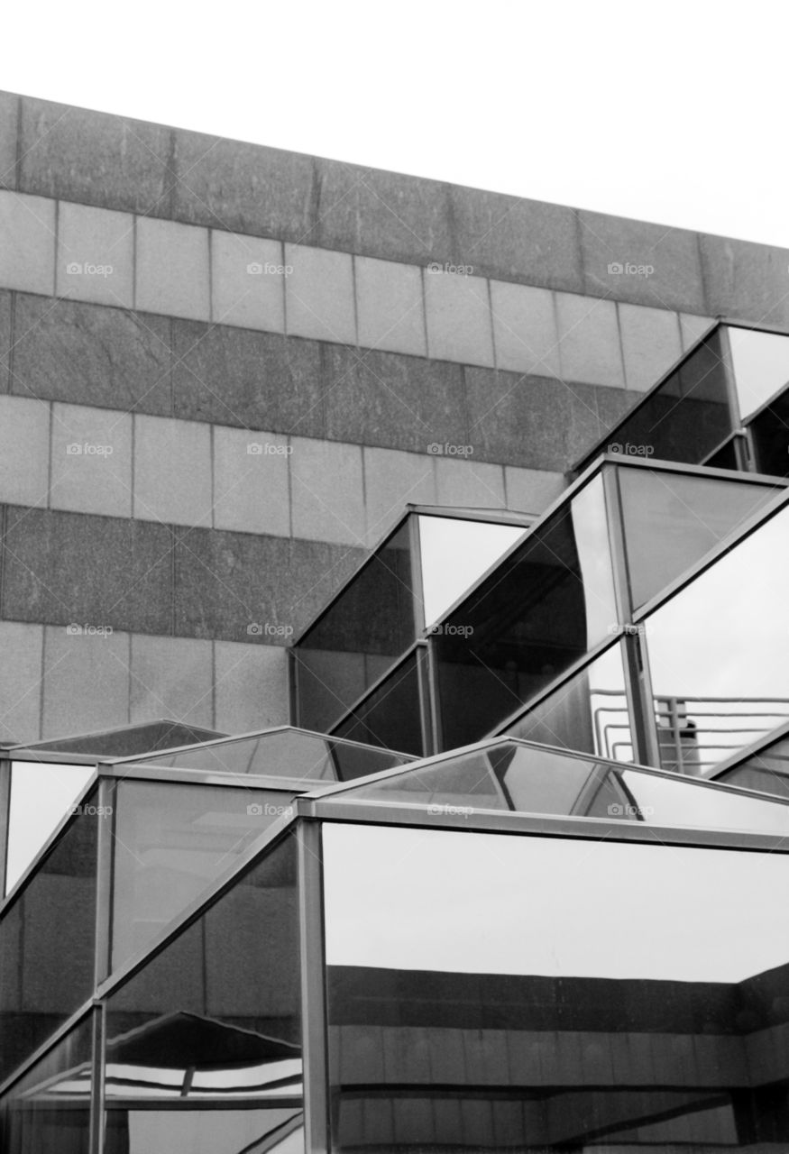 Black and white modern architecture capture. 
