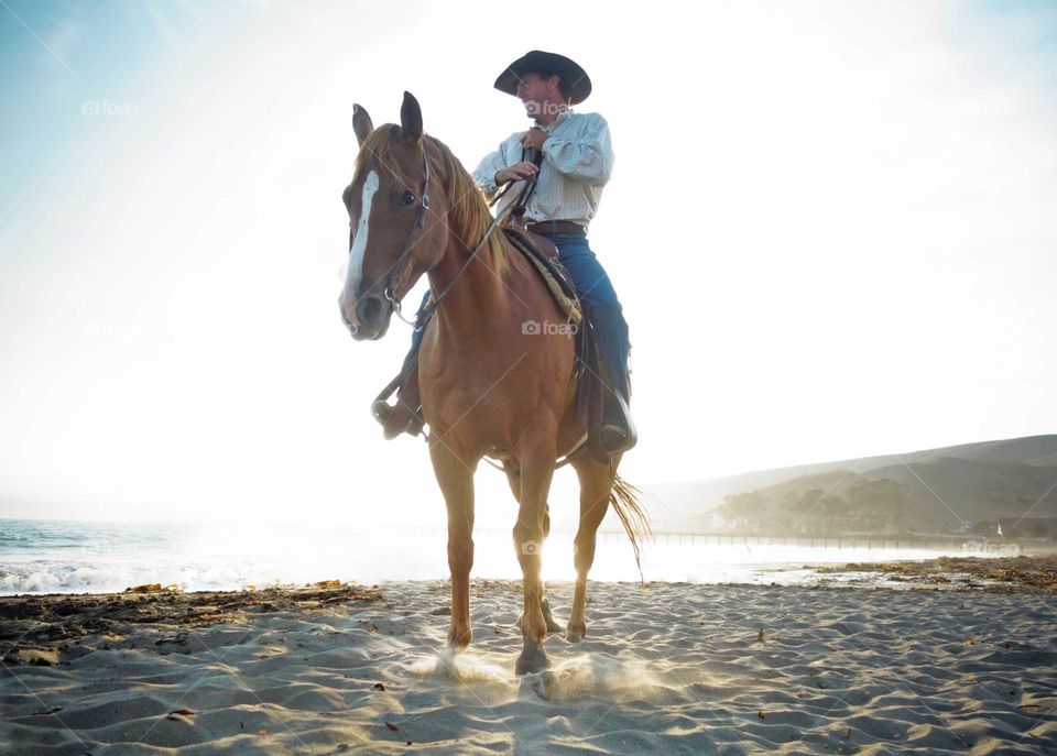 A real cowboy and his horse Henry