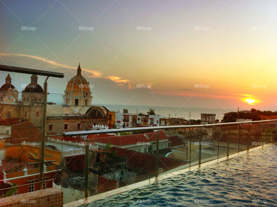 sunset pool cartagena old city by thorchris