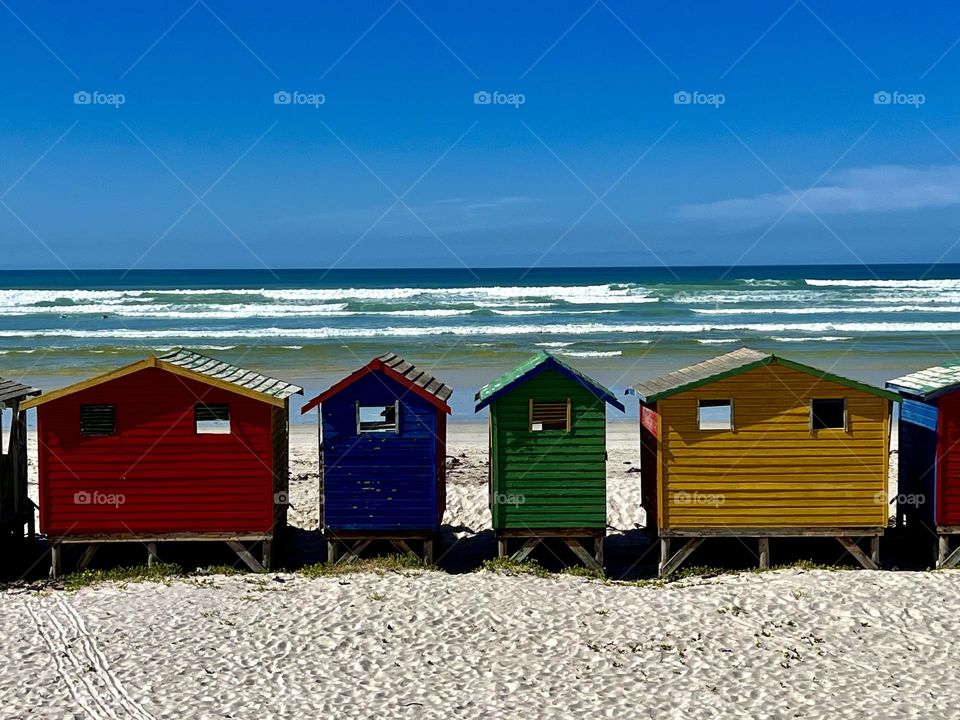 Colorful beach houses at Muizenberg (Cape Town)