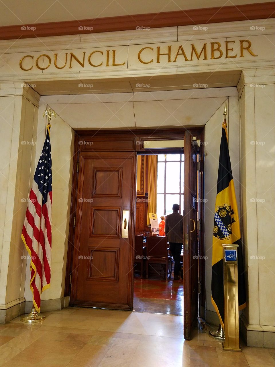 entrance of the Council Chamber in Pittsburgh