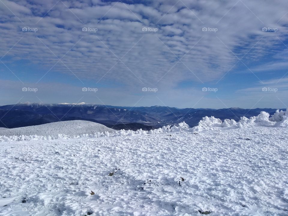 Mt. Moosilauke overlooking Mt. Washington in winter