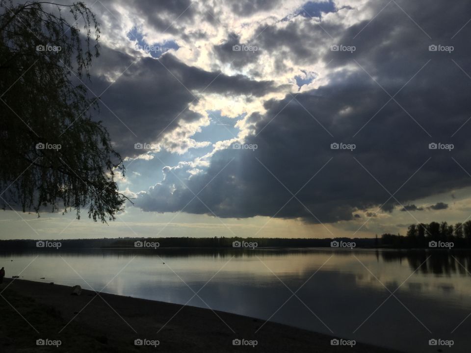 Sun Shining Down on the Fraser River along the Fraser River