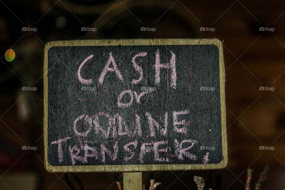 Cash or online transfer