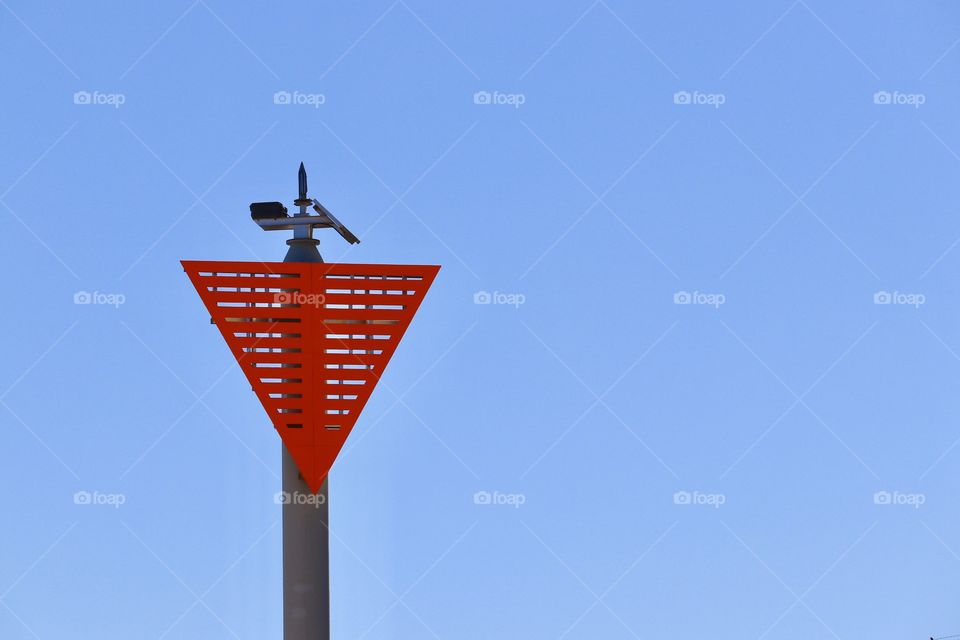 Coast guard marine safety marker on tower 