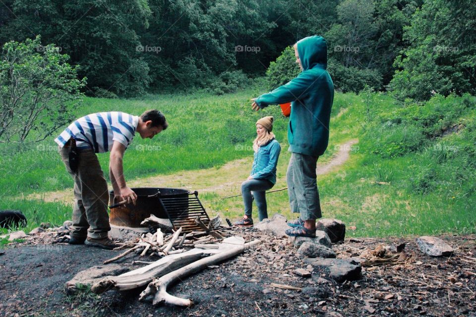 Making campfire