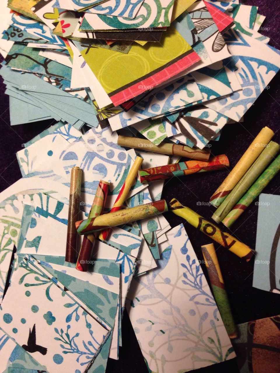 Paper beads in progress