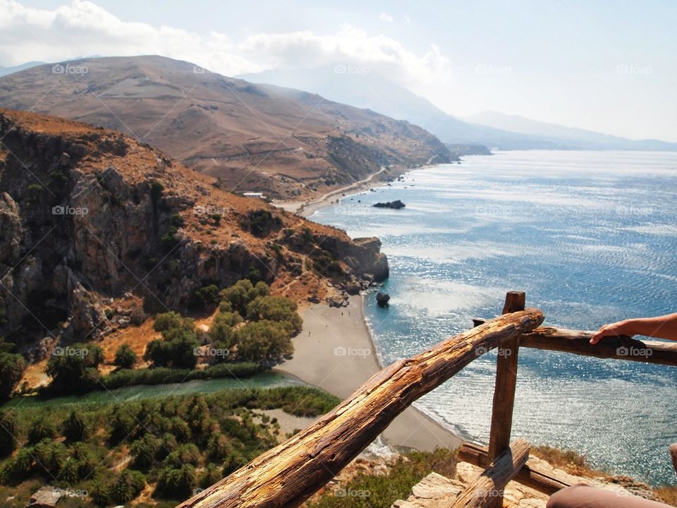 Discovering Crete. See view from a rock 