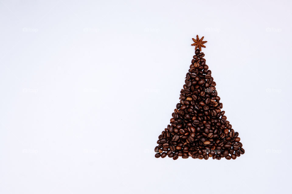 Christmass tree made of coffee beabs