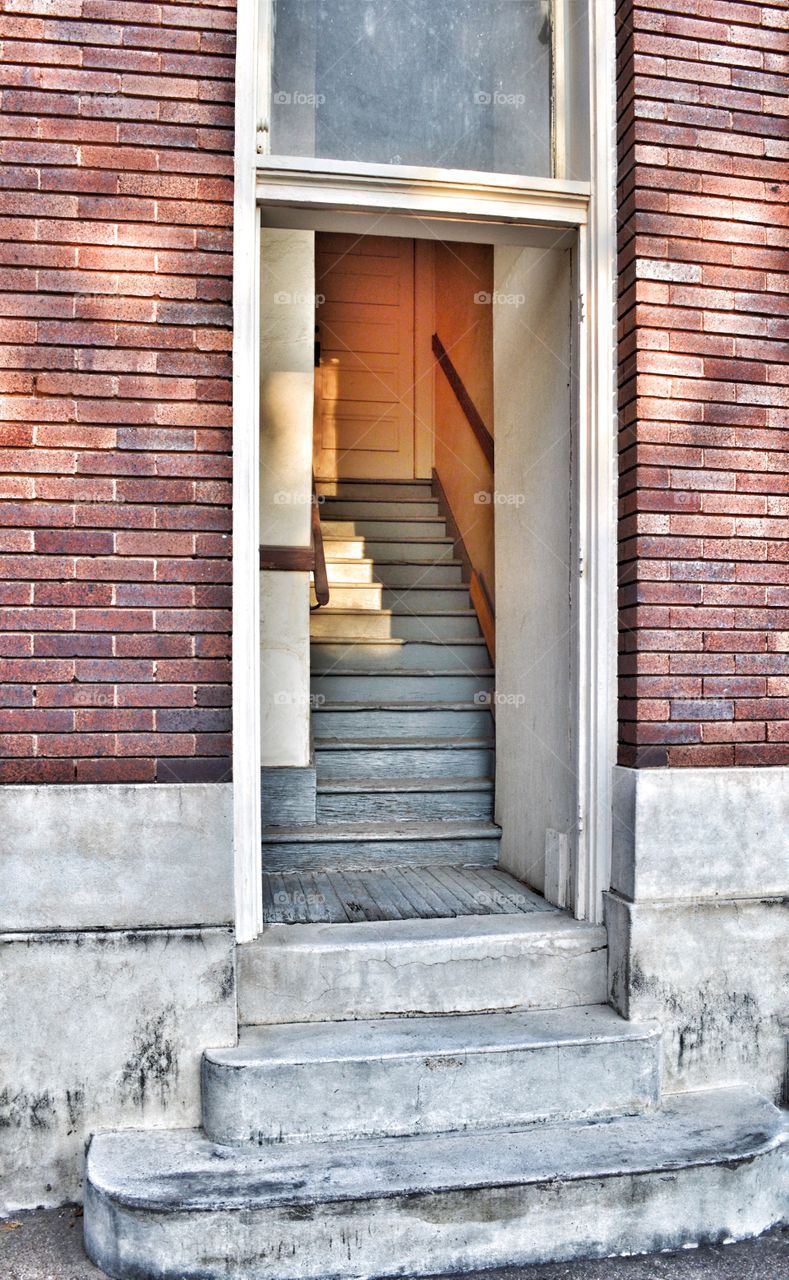 Open air doorway and entrance for an old building. 