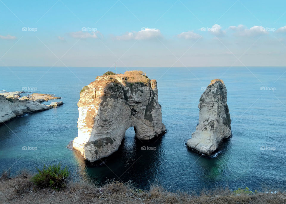 Rocks in the sea, view from above