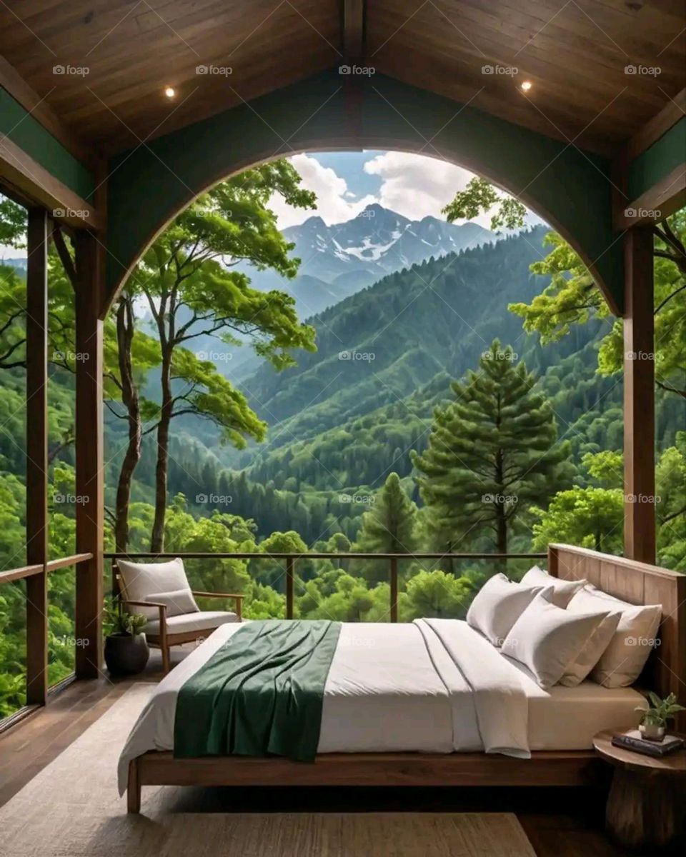 Glory be to God, the magnificent and picturesque view and the natural green trees are a view that is nothing more wonderful than it