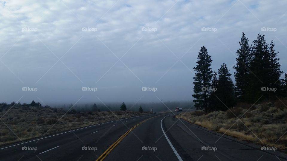 open roads with fog