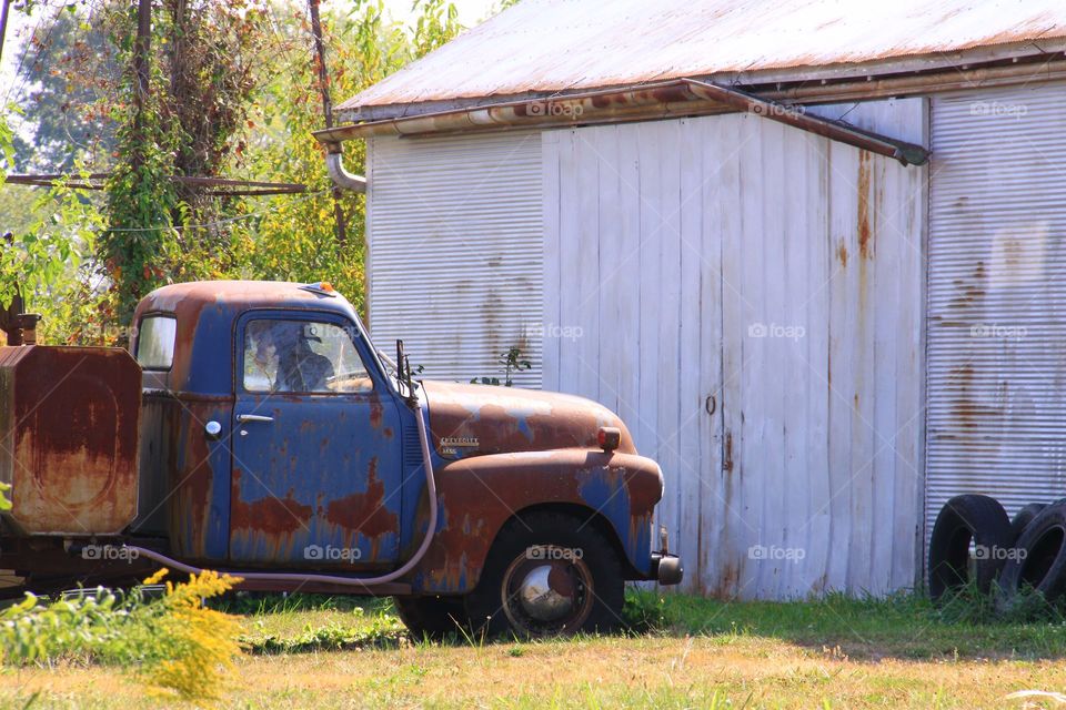old chevrolet truck on the farm