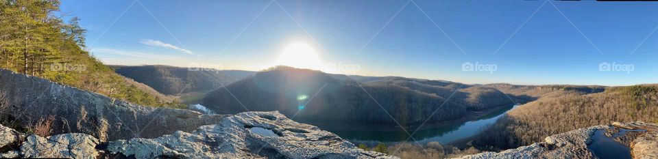 Beautiful winter view from an overlook in Kentucky 